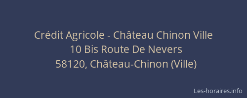 Cr&eacute;dit Agricole - Ch&acirc;teau Chinon Ville