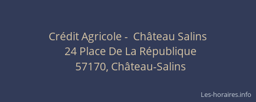 Cr&eacute;dit Agricole -  Ch&acirc;teau Salins