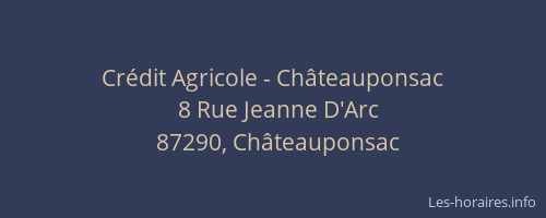 Cr&eacute;dit Agricole - Ch&acirc;teauponsac