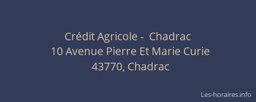 Cr&eacute;dit Agricole -  Chadrac