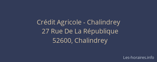 Crédit Agricole - Chalindrey