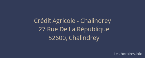 Cr&eacute;dit Agricole - Chalindrey