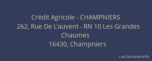 Cr&eacute;dit Agricole - CHAMPNIERS