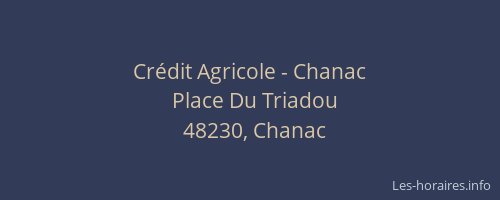 Crédit Agricole - Chanac