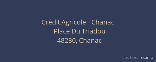 Cr&eacute;dit Agricole - Chanac