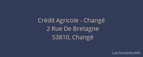 Cr&eacute;dit Agricole - Chang&eacute;