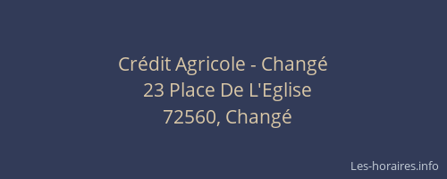 Cr&eacute;dit Agricole - Chang&eacute;