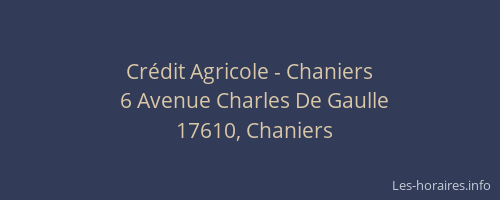 Crédit Agricole - Chaniers