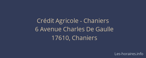 Cr&eacute;dit Agricole - Chaniers