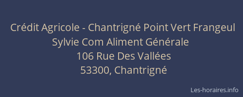 Cr&eacute;dit Agricole - Chantrign&eacute; Point Vert Frangeul Sylvie Com Aliment G&eacute;n&eacute;rale
