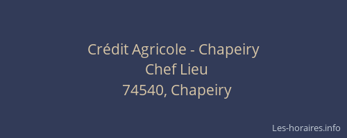 Crédit Agricole - Chapeiry