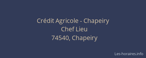 Cr&eacute;dit Agricole - Chapeiry