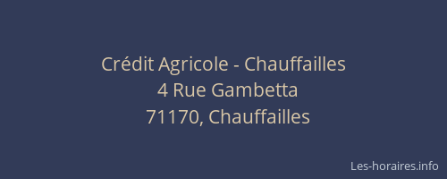 Cr&eacute;dit Agricole - Chauffailles
