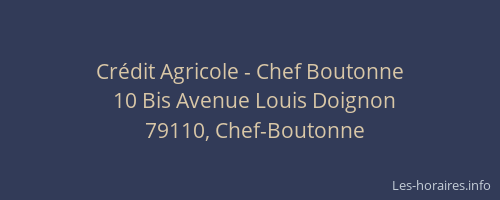 Crédit Agricole - Chef Boutonne