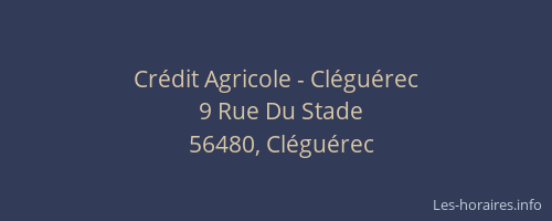 Cr&eacute;dit Agricole - Cl&eacute;gu&eacute;rec