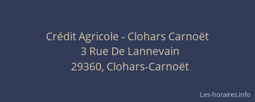 Cr&eacute;dit Agricole - Clohars Carno&euml;t