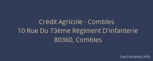 Cr&eacute;dit Agricole - Combles