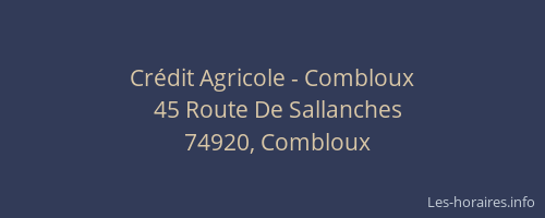 Cr&eacute;dit Agricole - Combloux