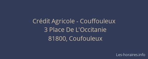 Cr&eacute;dit Agricole - Couffouleux