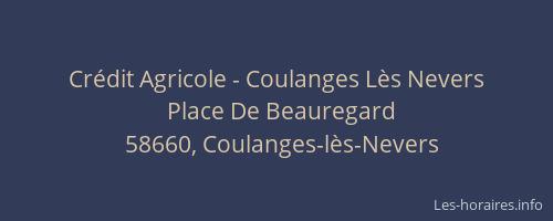 Cr&eacute;dit Agricole - Coulanges L&egrave;s Nevers