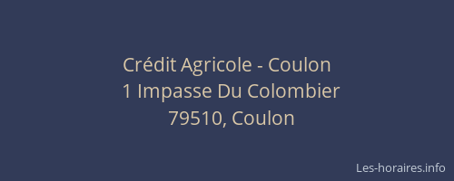 Cr&eacute;dit Agricole - Coulon