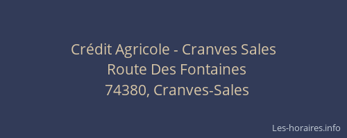 Crédit Agricole - Cranves Sales