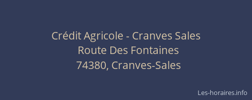 Cr&eacute;dit Agricole - Cranves Sales