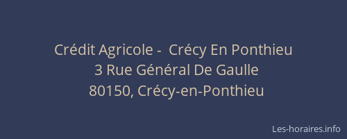 Cr&eacute;dit Agricole -  Cr&eacute;cy En Ponthieu