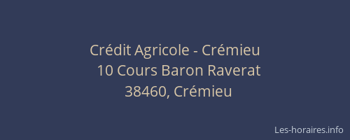 Cr&eacute;dit Agricole - Cr&eacute;mieu