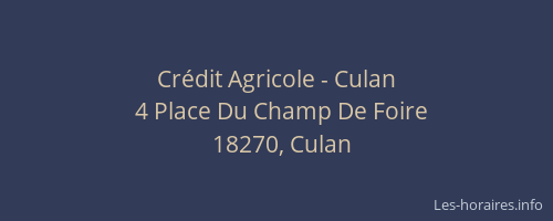 Crédit Agricole - Culan