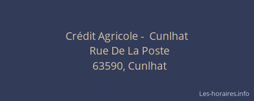 Cr&eacute;dit Agricole -  Cunlhat