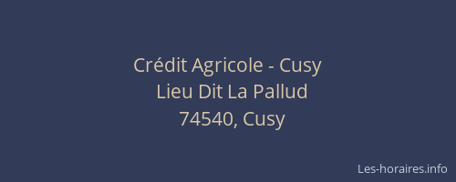 Crédit Agricole - Cusy