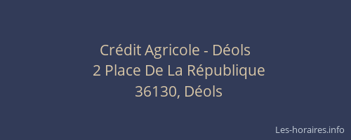 Cr&eacute;dit Agricole - D&eacute;ols