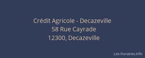 Cr&eacute;dit Agricole - Decazeville