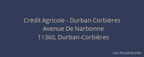 Crédit Agricole - Durban Corbières