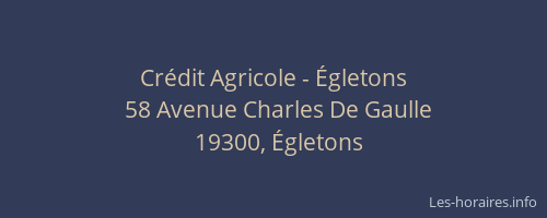 Cr&eacute;dit Agricole - &Eacute;gletons