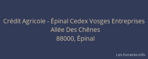Crédit Agricole - Épinal Cedex Vosges Entreprises