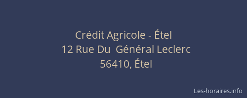 Cr&eacute;dit Agricole - &Eacute;tel