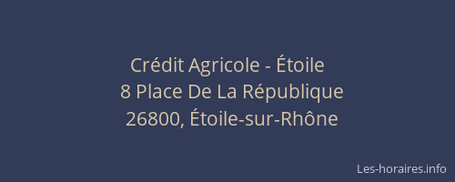 Cr&eacute;dit Agricole - &Eacute;toile