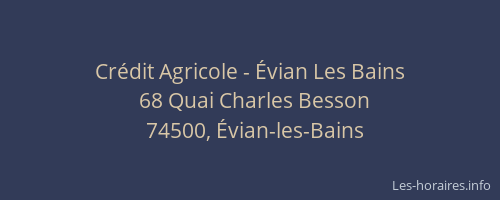 Cr&eacute;dit Agricole - &Eacute;vian Les Bains