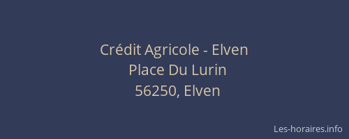 Cr&eacute;dit Agricole - Elven