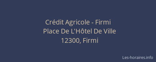 Cr&eacute;dit Agricole - Firmi