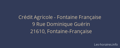 Cr&eacute;dit Agricole - Fontaine Fran&ccedil;aise