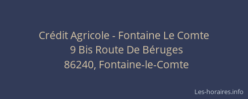 Cr&eacute;dit Agricole - Fontaine Le Comte