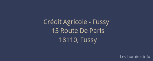 Crédit Agricole - Fussy