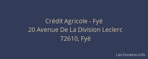 Cr&eacute;dit Agricole - Fy&eacute;