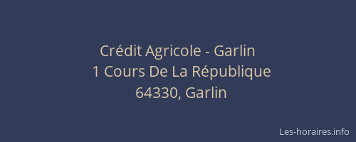 Cr&eacute;dit Agricole - Garlin