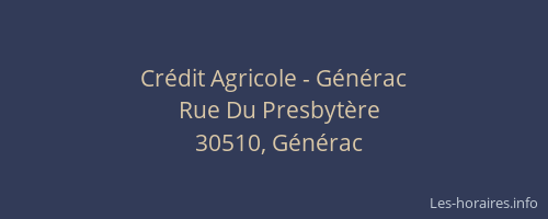 Cr&eacute;dit Agricole - G&eacute;n&eacute;rac