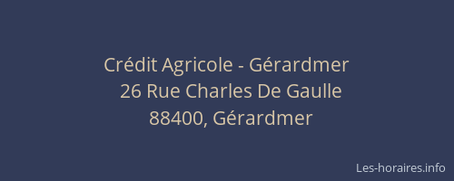 Crédit Agricole - Gérardmer