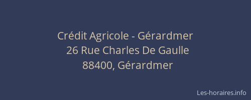 Cr&eacute;dit Agricole - G&eacute;rardmer